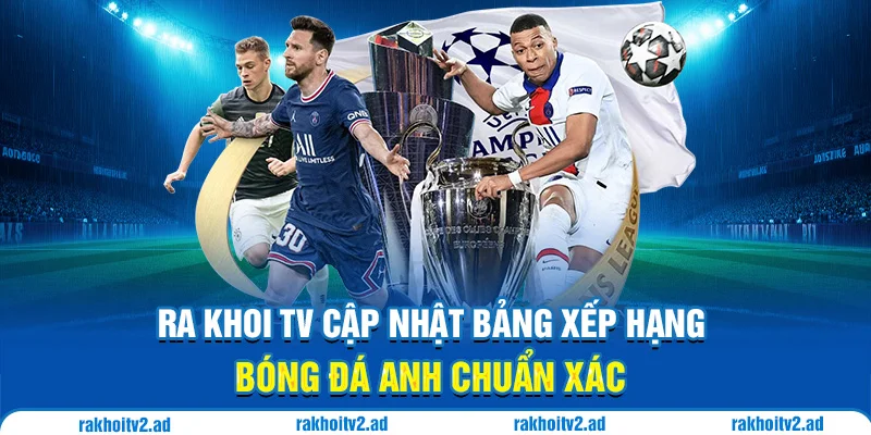 Ra KhoiTV cập nhật bảng xếp hạng bóng đá Anh chuẩn xác